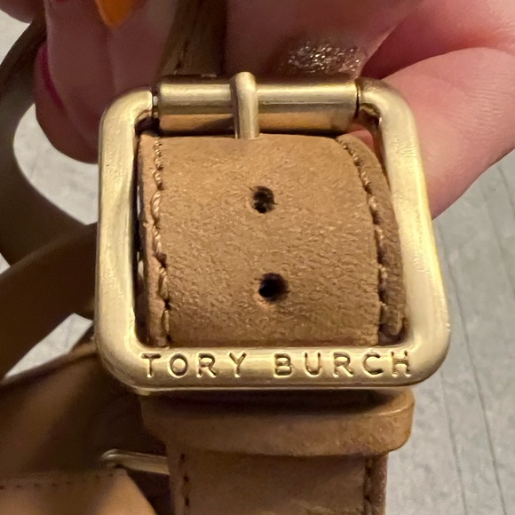 Tory Burch Wedge Sandals Sz 9 - Tan - Picture 7 of 13